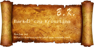Barkóczy Krisztina névjegykártya